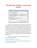 Thủ thuật Windows XP: Tắt hộp thoại “Windows cannot open this file”