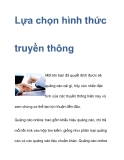 Lựa chọn hình thức truyền thông