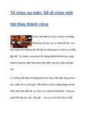 Tổ chức một hội thảo thành công