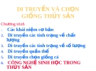 Bài giảng: Di truyền và chọn giống thủy sản