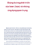 Chặng đường phát triển của laser (laze) và những ứng dụng quan trọng  