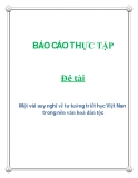 Đề tài: Một vài suy nghĩ về tư tưởng triết học Việt Nam trong nền văn hoá dân tộc