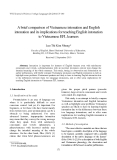 Báo cáo nghiên cứu khoa học: " A brief comparison of Vietnamese intonation and English intonation and its implications for teaching English intonation to Vietnamese EFL learners"