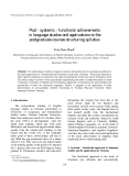 Báo cáo nghiên cứu khoa học: "Post - systemic - functional achievements in language studies and applications to the postgraduate courses structuring syllabus"