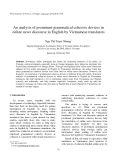 Báo cáo nghiên cứu khoa học: " An analysis of prominent grammatical cohesive devices in online news discourse in English by Vietnamese translators"