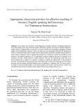 Báo cáo nghiên cứu khoa học: " Appropriate classroom activities for effective teaching of business English speaking skill necessary for Vietnamese businessmen"