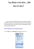Tạo Slide trình diễn… Bắt đầu từ đâu?  