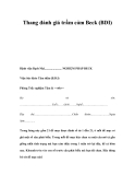 Tìm hiểu Thang đánh giá trầm cảm Beck (BDI) 