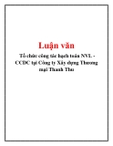 Luận văn: Tổ chức công tác hạch toán NVL - CCDC tại Công ty Xây dựng Thương mại Thanh Thu