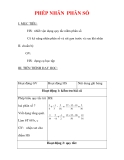 Giáo án môn Toán lớp 6 : Tên bài dạy : PHÉP NHÂN PHÂN SỐ