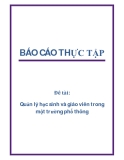 Đề tài: Quản lý học sinh và giáo viên trong một trường phổ thông