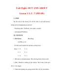 Giáo án Anh văn lớp 6 : Tên bài dạy : Unit Eight. OUT AND ABOUT Lesson 3 A 2 - 7 (P83-85) 