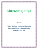 Đề tài: Phát triển hoạt động bảo lãnh phát hành của Công ty chứng khoán NHNN&PTNT VN