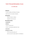 Giáo án Anh văn lớp 7 : Tên bài dạy : Unit 2: Personal information. Lesson 2: A3 & A4. 