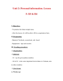 Giáo án Anh văn lớp 7 : Tên bài dạy : Unit 2: Personal information. Lesson 5: B3 & B4 