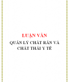 Quản lý chất thải rắn và chất thải y tế