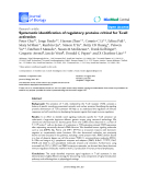 Báo cáo sinh học: " Systematic identification of regulatory proteins critical for T -cell activation"