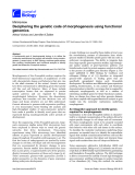 Báo cáo sinh học: "Deciphering the genetic code of morphogenesis using functional genomics"