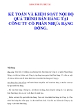 BẢNG TÓM TẮT ĐỀ TÀI  KẾ TOÁN VÀ KIỂM SOÁT NỘI BỘ QUÁ TRÌNH BÁN HÀNG TẠI CÔNG TY CỔ PHẦN NHỰA RẠNG ĐÔNG. 