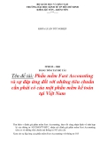 Tên đề tài: Phần mềm Fast Accounting và sự đáp ứng đối với những tiêu chuẩn cần phải có của một phần mềm kế toán tại Việt Nam