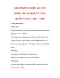 Giáo án Lịch sử lớp 7 : Tên bài dạy : GIẢI PHÓNG NGHỆ AN, TÂN BÌNH, THUẬN HÓA VÀ TIẾN QUÂN RA BẮC (1424 - 1426) 