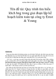 Tên đề tài: Quy trình tìm hiểu khch hng trong giai đoạn lập kế hoạch kiểm toán tại công ty Ernst & Young 