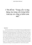 BẢNG TÓM TẮT ĐỀ TÀI  1 Tên đề tài: “Trọng yếu và ứng dụng của trọng yếu trong kiểm toán tại các công ty kiểm toán nhỏ”