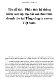 BẢNG TÓM TẮT ĐỀ TÀI  Tên đề tài: Phân tích hệ thống kiểm soát nội bộ đối với chu trình doanh thu tại Tổng công ty cao su Việt Nam. 