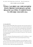 NÂNG CAO HIỆU QUẢ HỒ SƠ KIỂM TOÁN TRONG GIAI ĐOẠN LẬP KẾ HOẠCH TẠI CÔNG TY KIỂM TOÁN VÀ TIN HỌC SÀI GÒN (SA)  