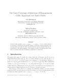 Báo cáo toán học: "On Coset Coverings of Solutions of Homogeneous Cubic Equations over Finite Fields"