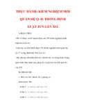 Giáo án Vật lý lớp 9 : Tên bài dạy : THỰC HÀNH: KIỂM NGHIỆM MỐI QUAN HỆ Q~I2 TRONG ĐỊNH LUẬT JUN-LEN XƠ. 