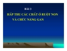 Bài giảng hấp thu các chất ở ruột non và chức năng gan part 1