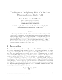 Báo cáo toán học: "The Degree of the Splitting Field of a Random Polynomial over a Finite Field"