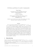 Báo cáo toán học: "k-Colour partitions of acyclic tournaments"