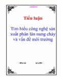 Tiểu luận: Tìm hiểu công nghệ sản xuất phân lân nung chảy và vấn đề môi trường