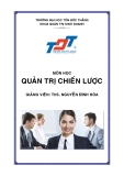 Bài giảng: Quản trị chiến lược - ThS. Nguyễn Đình Hòa