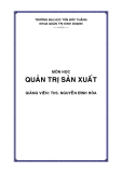 Bài giảng quản trị sản xuất - ĐH Tôn Đức Thắng