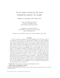 Báo cáo toán học: "A new upper bound on the total domination number of a graph"