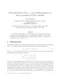 Báo cáo toán học: "Extremal subsets of {1, ..., n} avoiding solutions to linear equations in three variables"