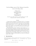 Báo cáo toán học: "On the failing cases of the Johnson bound for error-correcting codes"