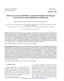 Báo cáo lâm nghiệp: "Eﬀects of resource availability on condensed tannins and nitrogen in two Quercus species diﬀering in leaf life span"