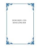 DUNG DỊCH - CÂN BẰNG LỎNG HƠI