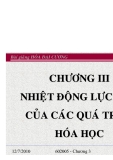 HÓA ĐẠI CƯƠNG B1 - CHƯƠNG 3 Nhiệt động lực học của các quá trình hóa học