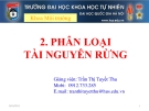 PHÂN LOẠI TÀI NGUYÊN RỪNG