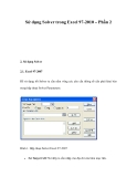 Sử dụng Solver trong Excel 97-2010 – Phần 2 