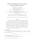 Báo cáo toán học: " Character Polynomials, their q-analogs and the Kronecker product"