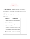 Giáo án Tiếng Anh lớp 8: Unit 10 Recycling Lesson 6 : Language focus