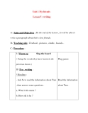 Giáo án Tiếng Anh lớp 8: Unit 1 My friends Lesson 5 : writing