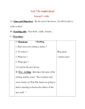 Giáo án Tiếng Anh lớp 8: Unit 7 My neighborhood Lesson 5 : write