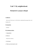 Unit 7: My neighborhood. Period 43: Lesson 4: Read 